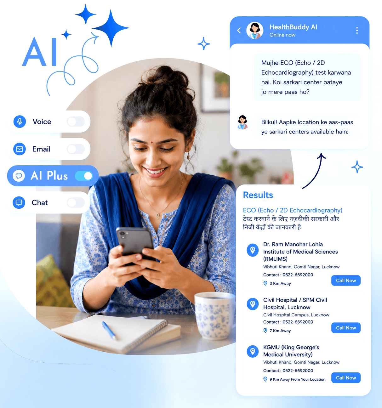 Person using Quaere AI conversational chatbot