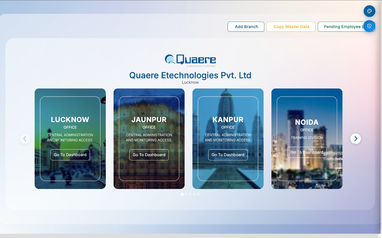 GENS web workforce management screen