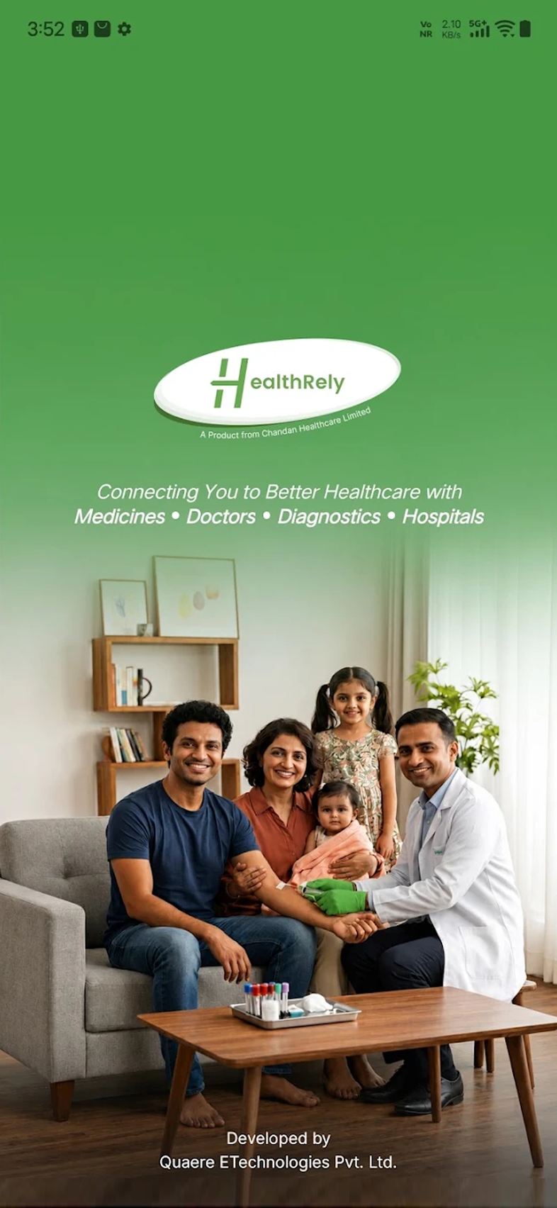 Healthcare patient app screen 1