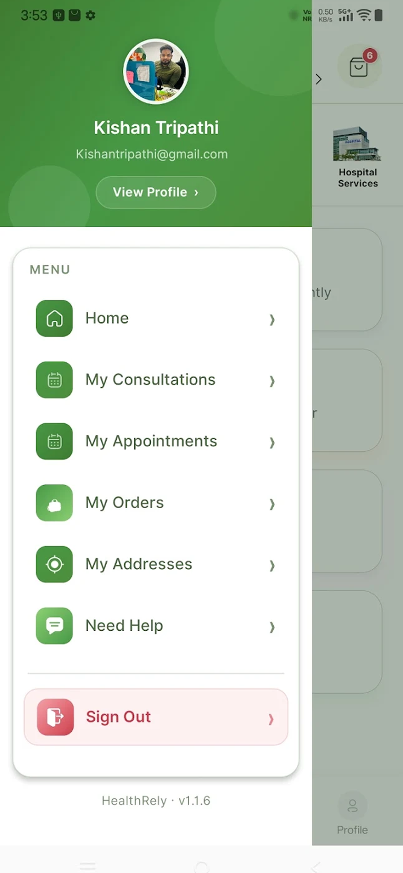 Healthcare patient app screen 3