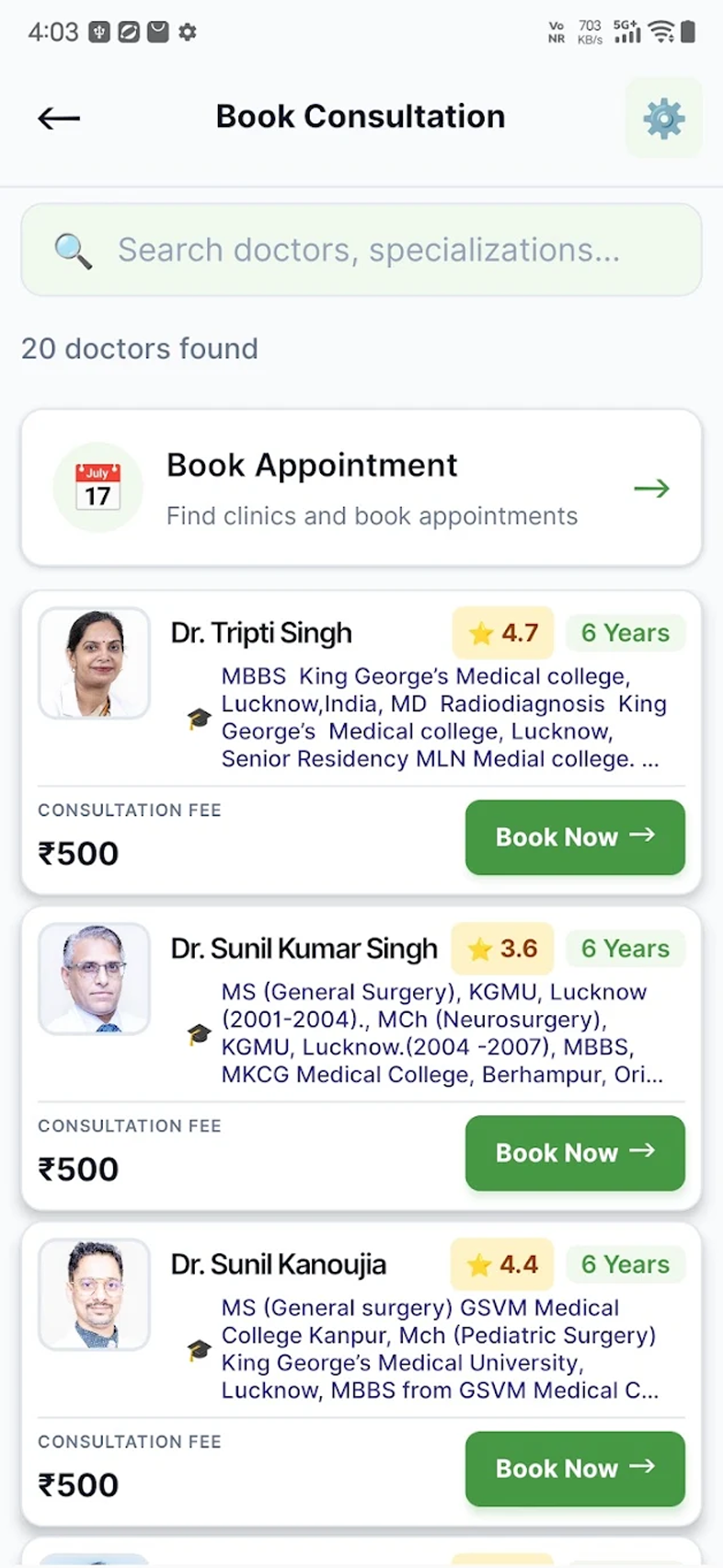 Healthcare patient app screen 7