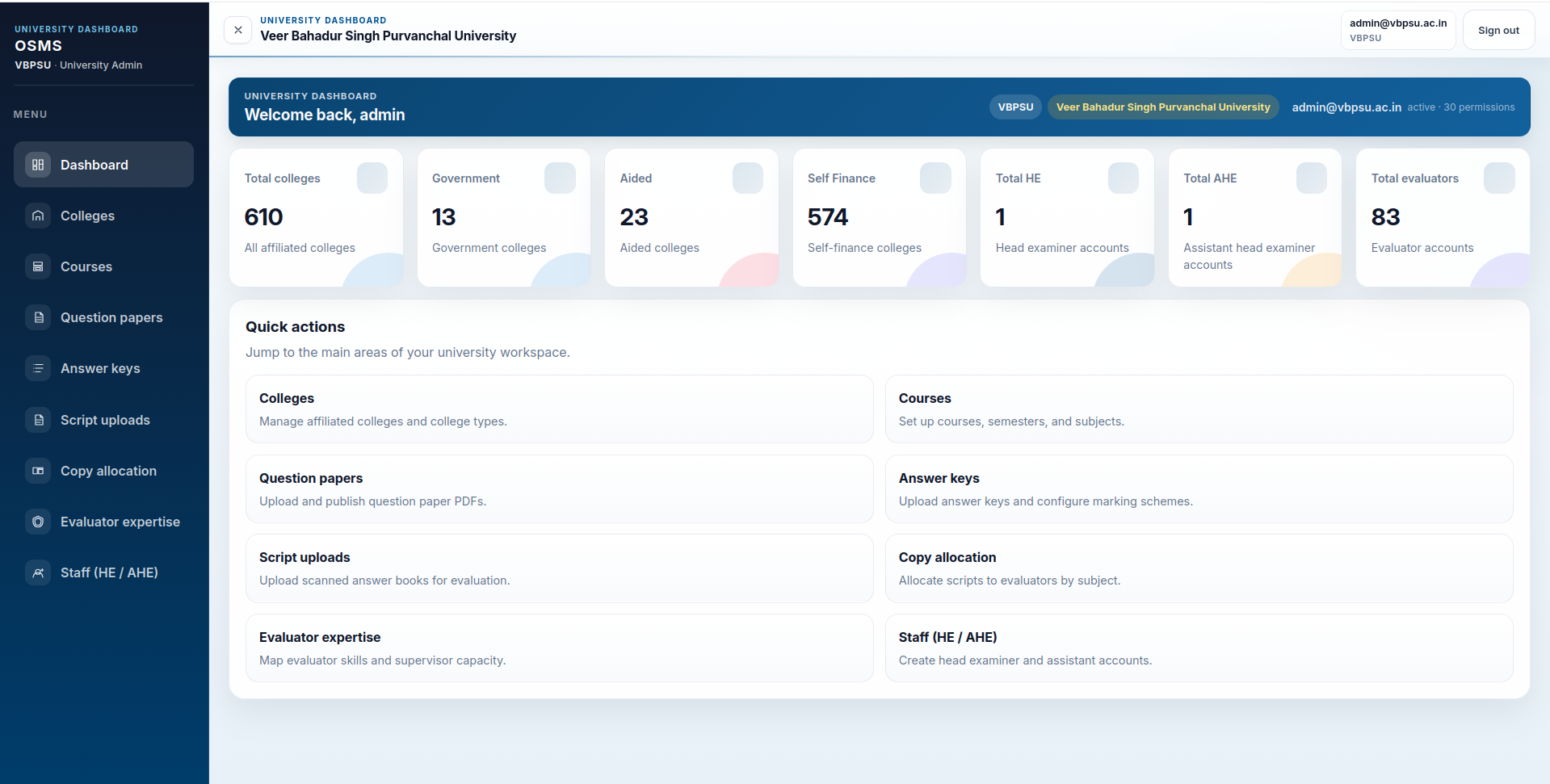 Online assessment evaluation screen 2